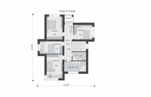 Двухэтажный дом с гаражом, пятью спальнями и террасой.